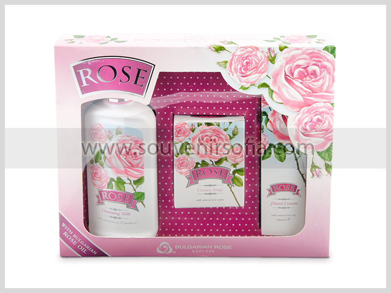 Комплект “Rose” с розово масло (душ гел, крем за ръце, крем сапун ...